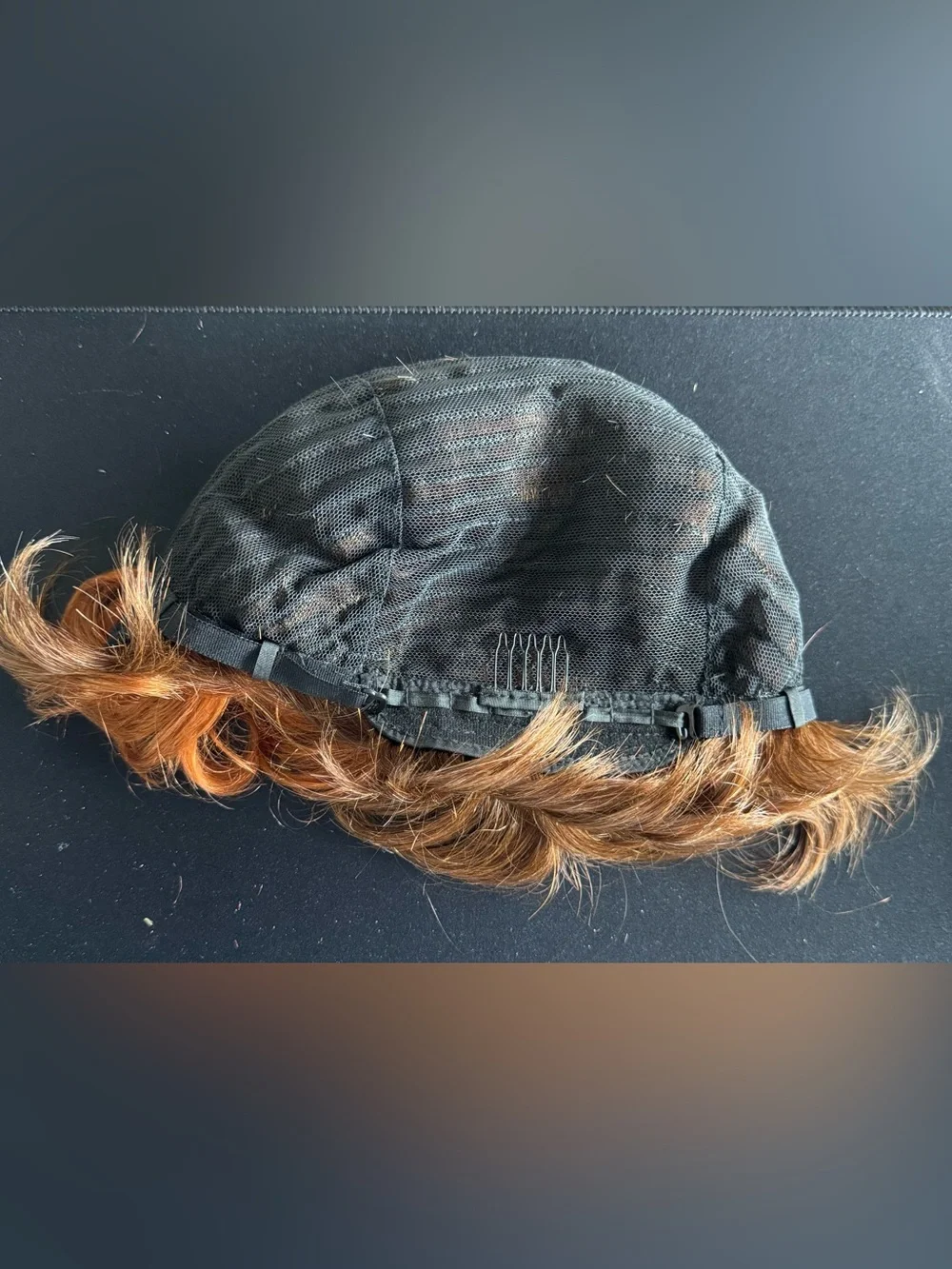 Short Wavy Women's Wig in Brown with Auburn Highlights